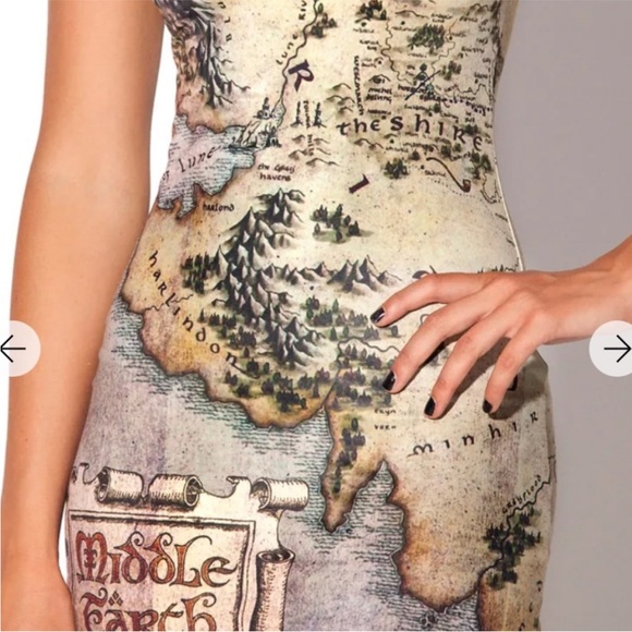 EUC blackmilk lord of the rings map dress! - Picture 2 of 7